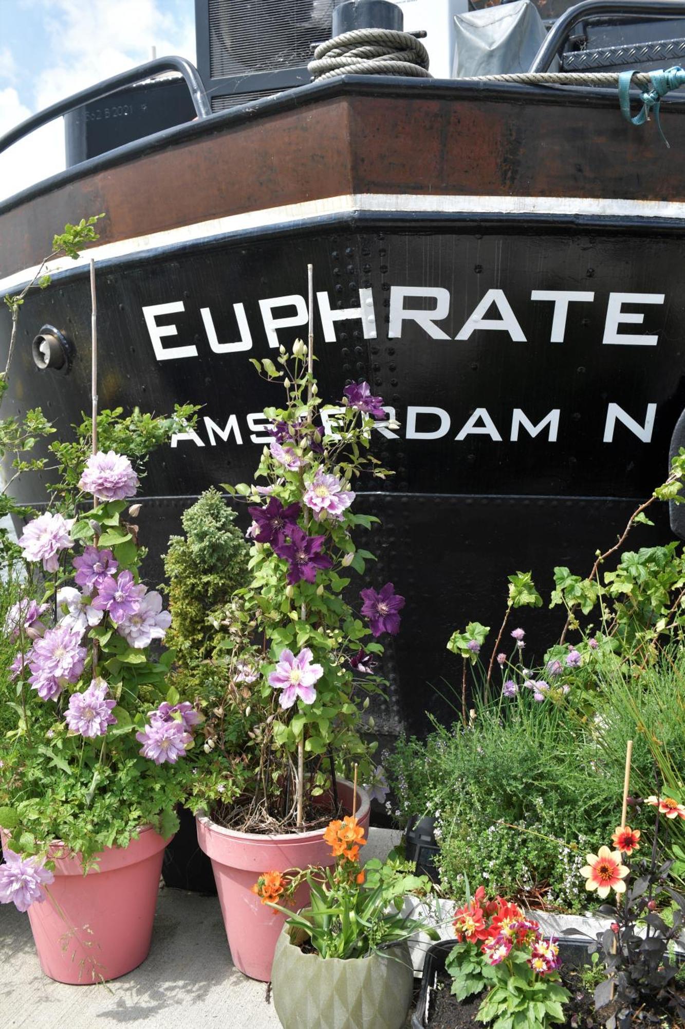 Wheelhouse Euphrate Houseboat Acomodação com café da manhã Diemerbrug Exterior foto